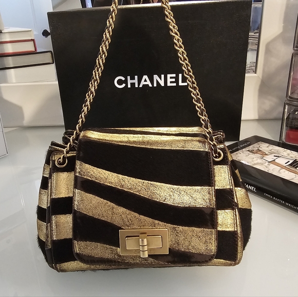 CHANEL Handbags - CHANEL Vintage Mini 2.55 Mademoiselle Lock Flap Pony Hair Bag AUTHENTIC